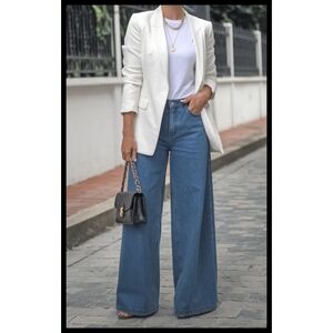 NWT Uniqlo Tailored Blazer Jacket Stretch Cotton Twill Blend Natural Size Small